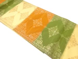 花更紗模様織出し袋帯